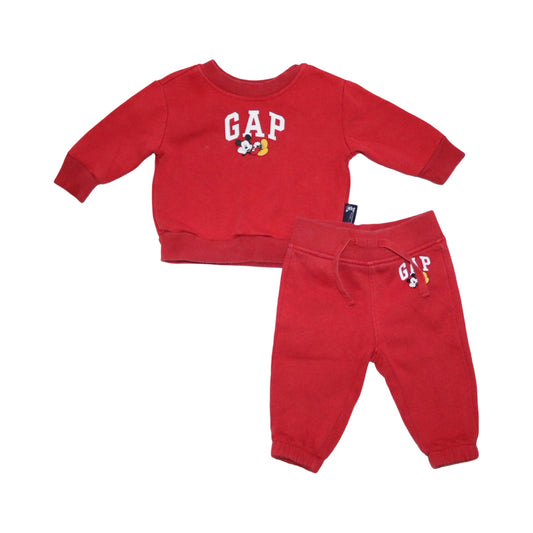 Tröja & Byxor Matchande Set från GAP x DISNEY - Storlek 68 - Röd