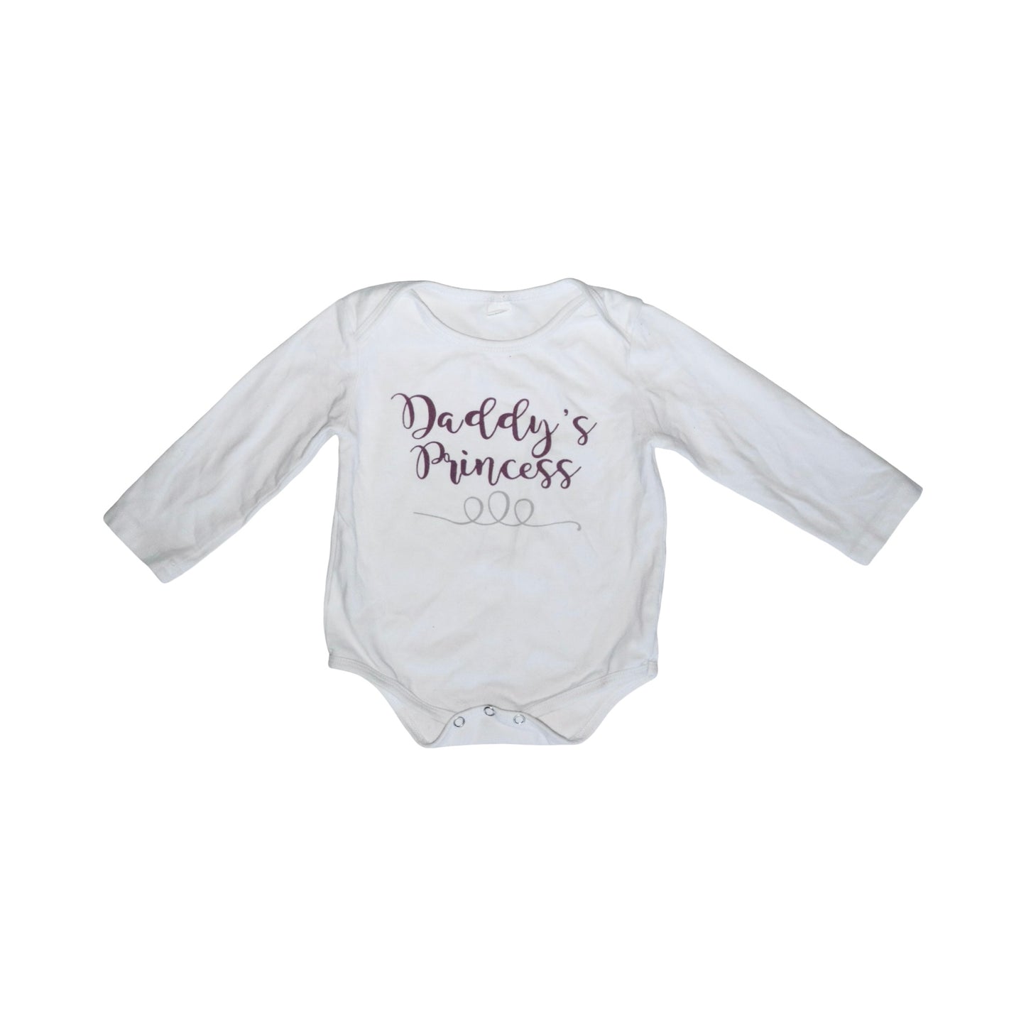 Långärmad Body - Storlek 90 - Vit & Rödbrun