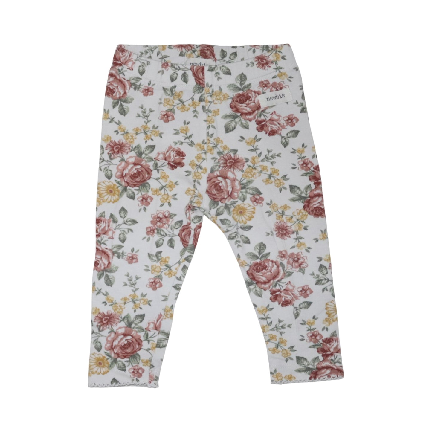 Leggings Byxor (2 Pack) från newbie - Storlek 68 - Vit & Rödbrun (Multi)