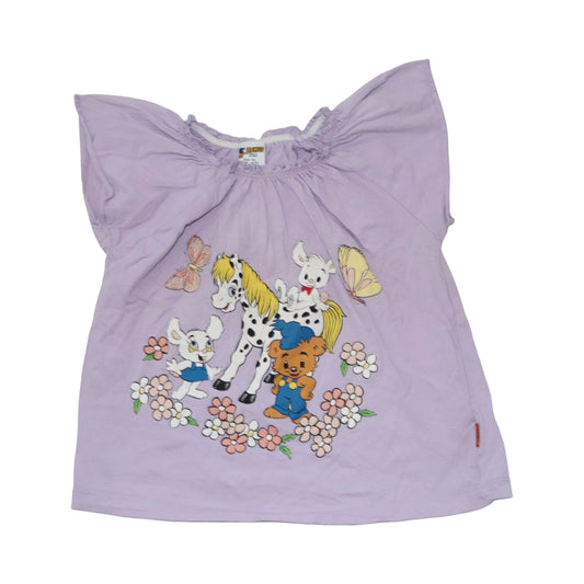 BAMSE Kortärmad Blus - från LINDEX - Storlek 110 - Ljuslila (Multi)
