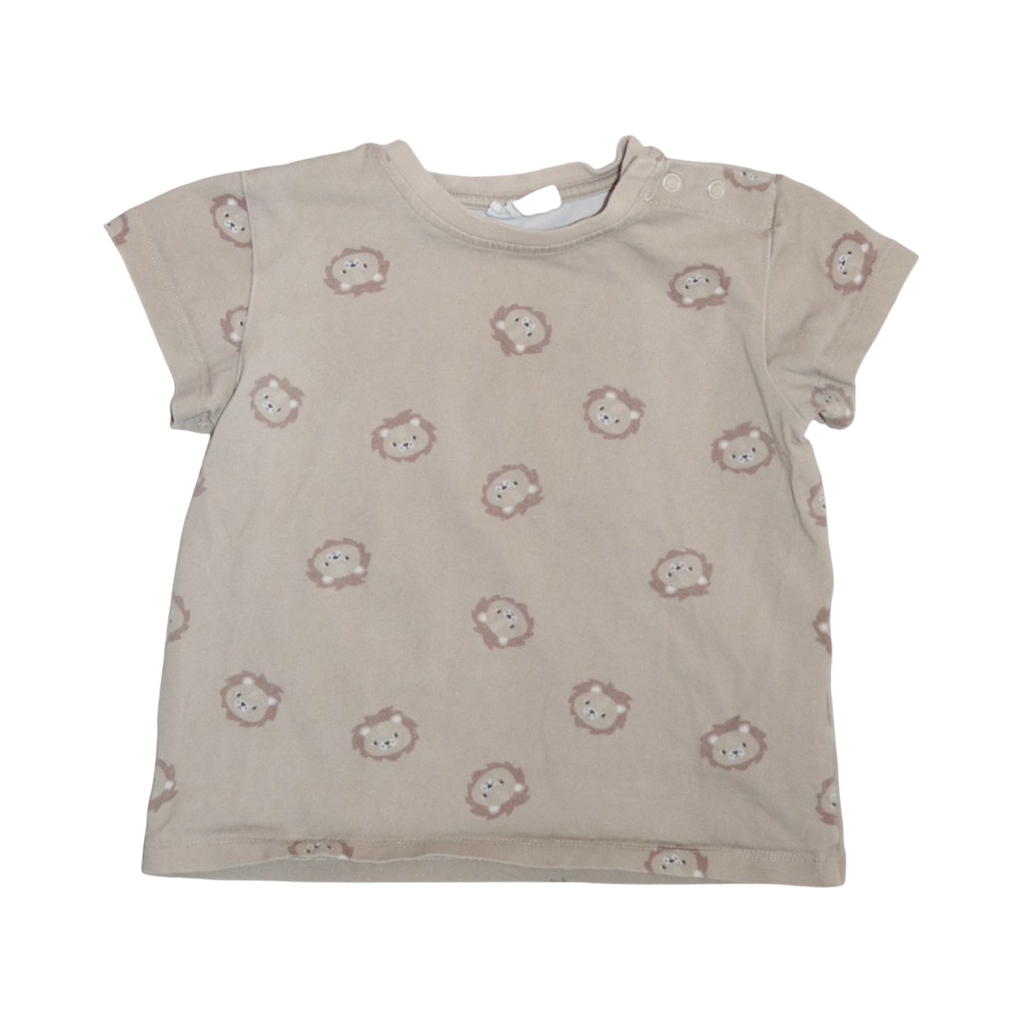 Kortärmad T-shirt & Shorts Matchande Set från Kappahl & H&M - Storlek 80 - Beige & Brun