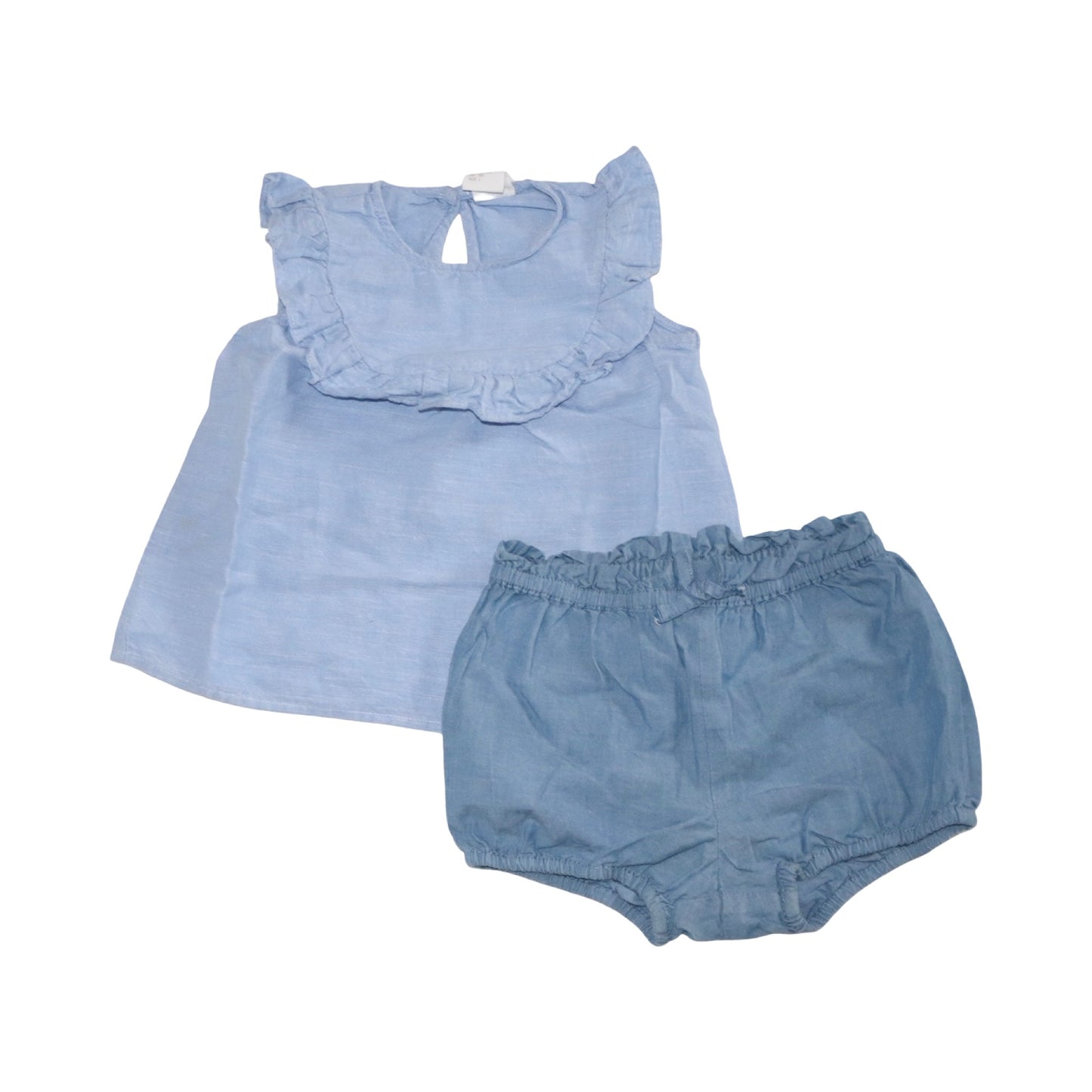 Linne Blus & Shorts Set frän H&M - Storlek 80 - Blå