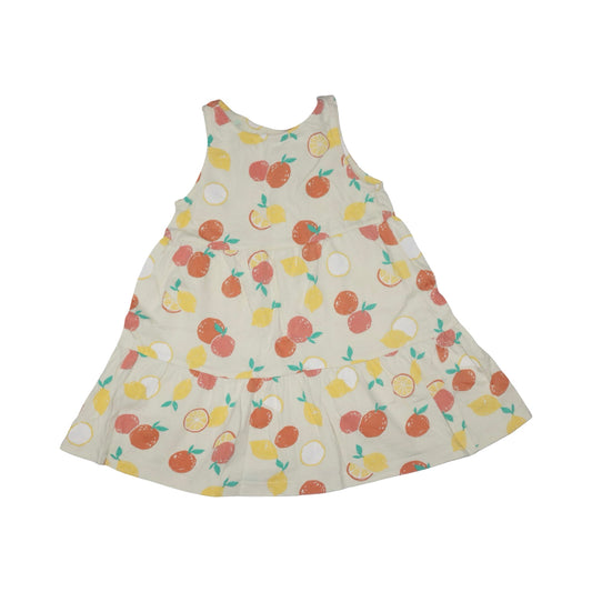 Linne Klänning från LINDEX - Storlek 98/104 - Gul & Orange (Multi)