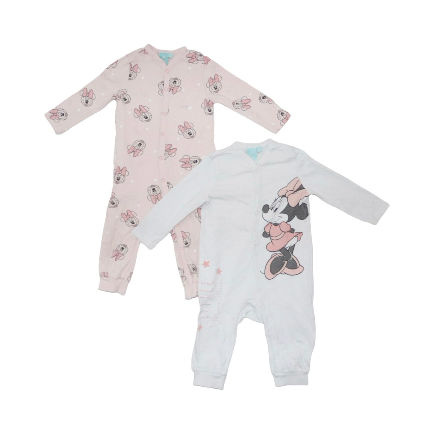 Långärmad Pyjamas (2 Pack) från DISNEY - Storlek 74 - Ljusrosa & Vit (Multi)