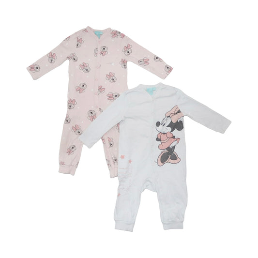 Långärmad Pyjamas (2 Pack) från DISNEY - Storlek 74 - Ljusrosa & Vit (Multi)