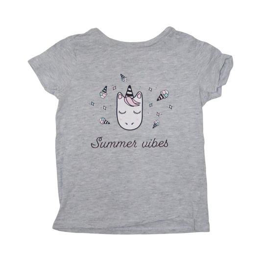 Kortärmad T-shirt från fox & bunny - Storlek 116 - Grå (Multi)