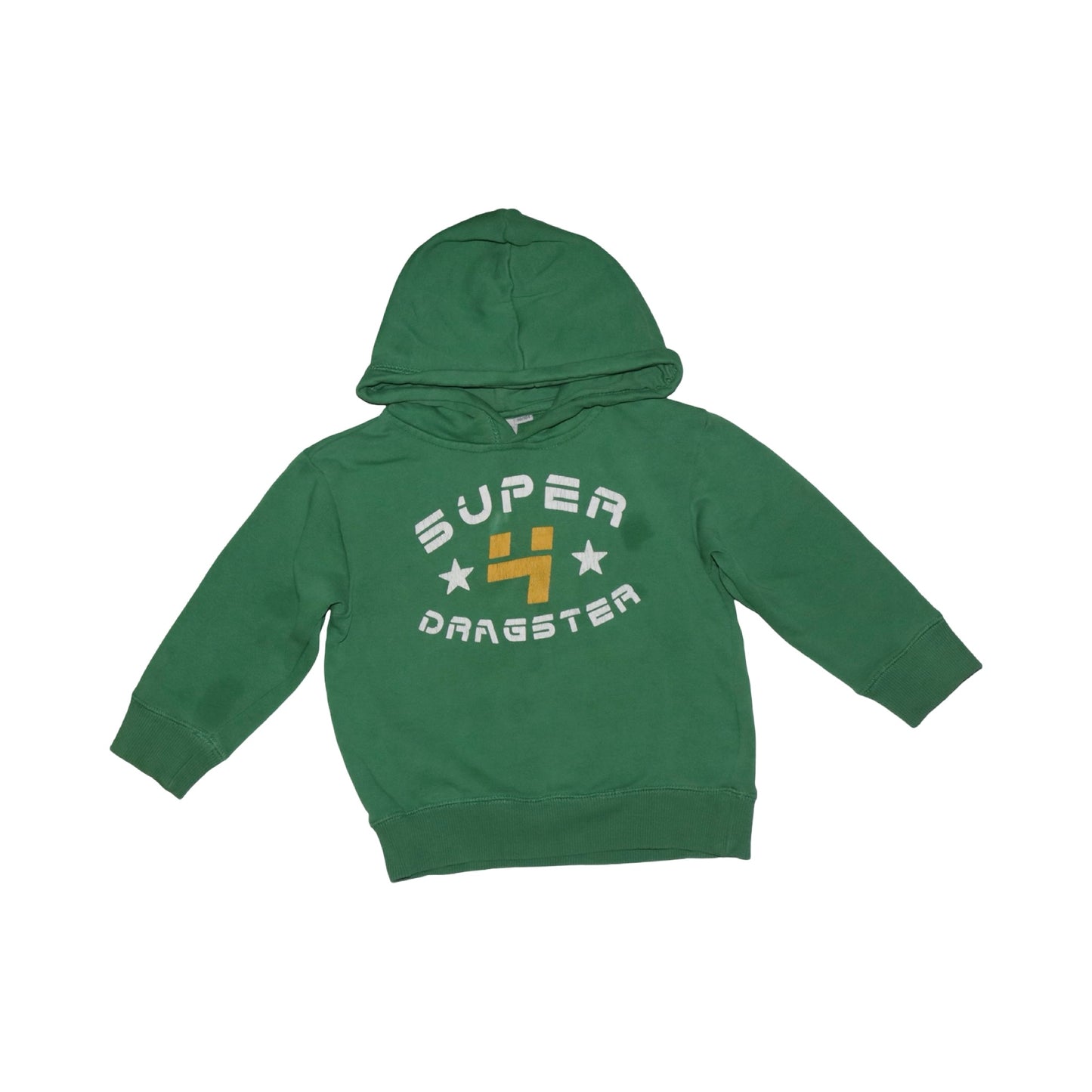 Tröja med huva från mywear young - Storlek 98/104 - Grön & Vit