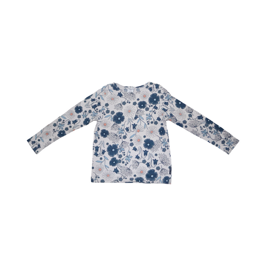 Långärmad T-shirt från POLARN O. PYRET - Storlek 116 - Vit & Blå (Multi)