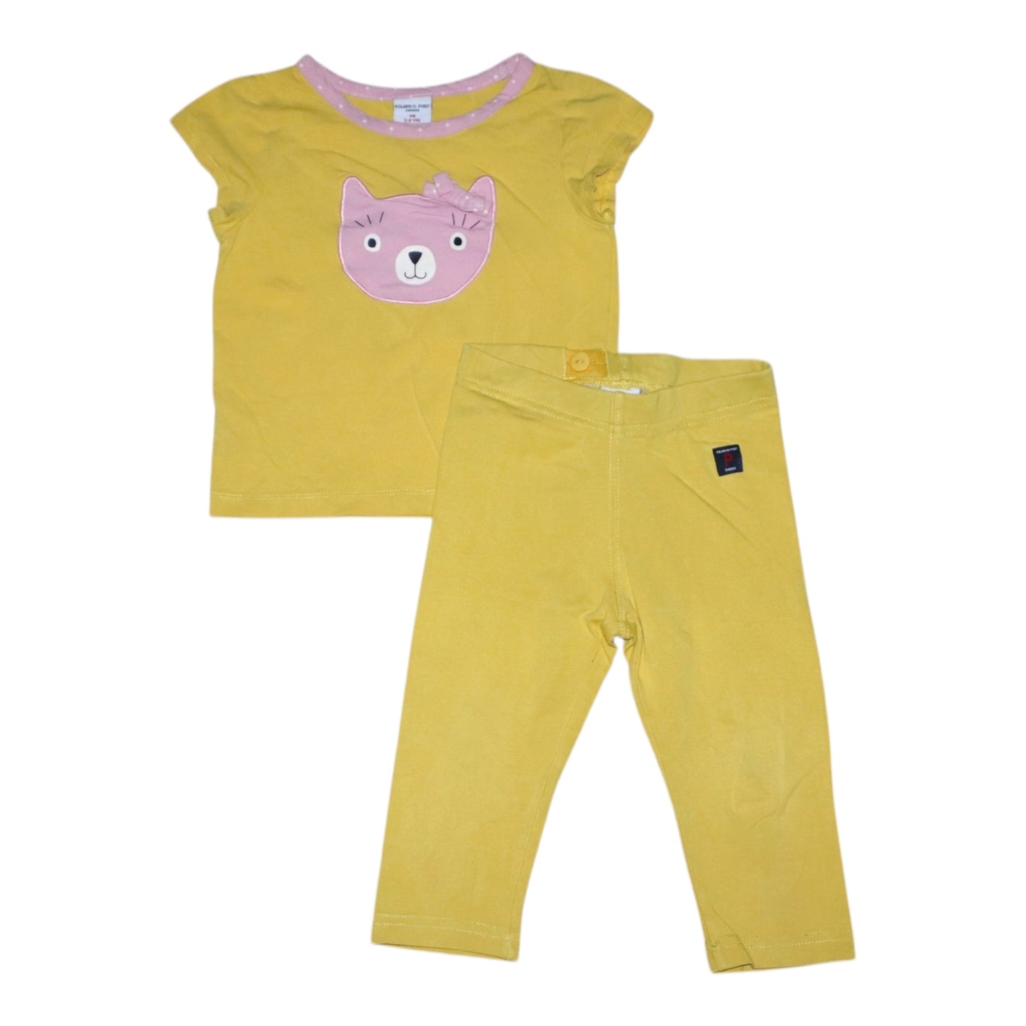 T-Shirt & Byxor Matchande Set från POLARN O. PYRET - Storlek 98 - Gul