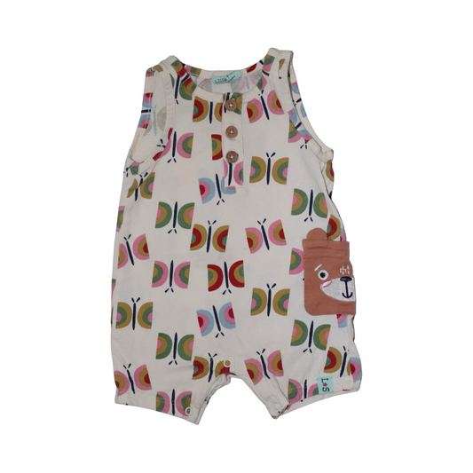 Kortärmad Byxdress/ Romper från Lilly + Sid - Storlek 68 - Benvit (Multi)
