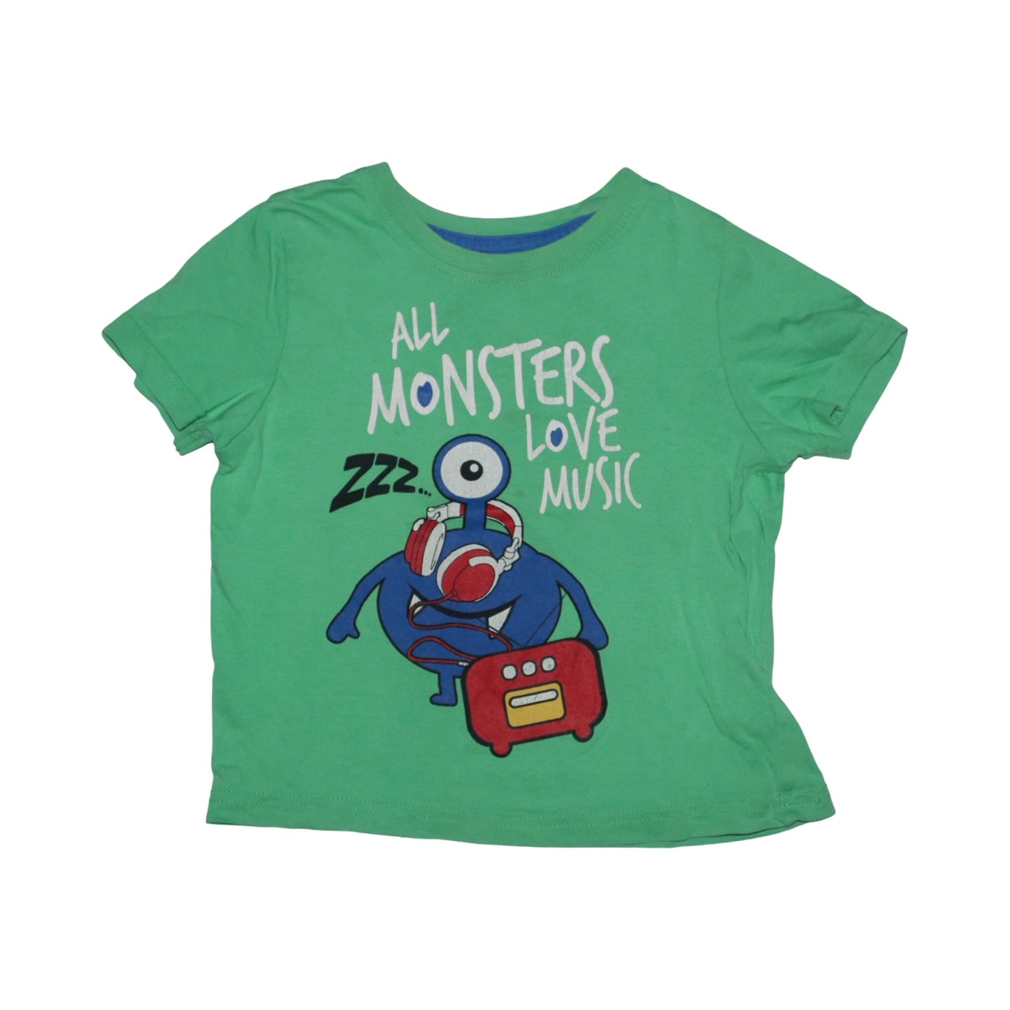 Kortärmad T-shirt (2 Pack) från lupilu - Storlek 98/104 - Grön & Vit (Multi)