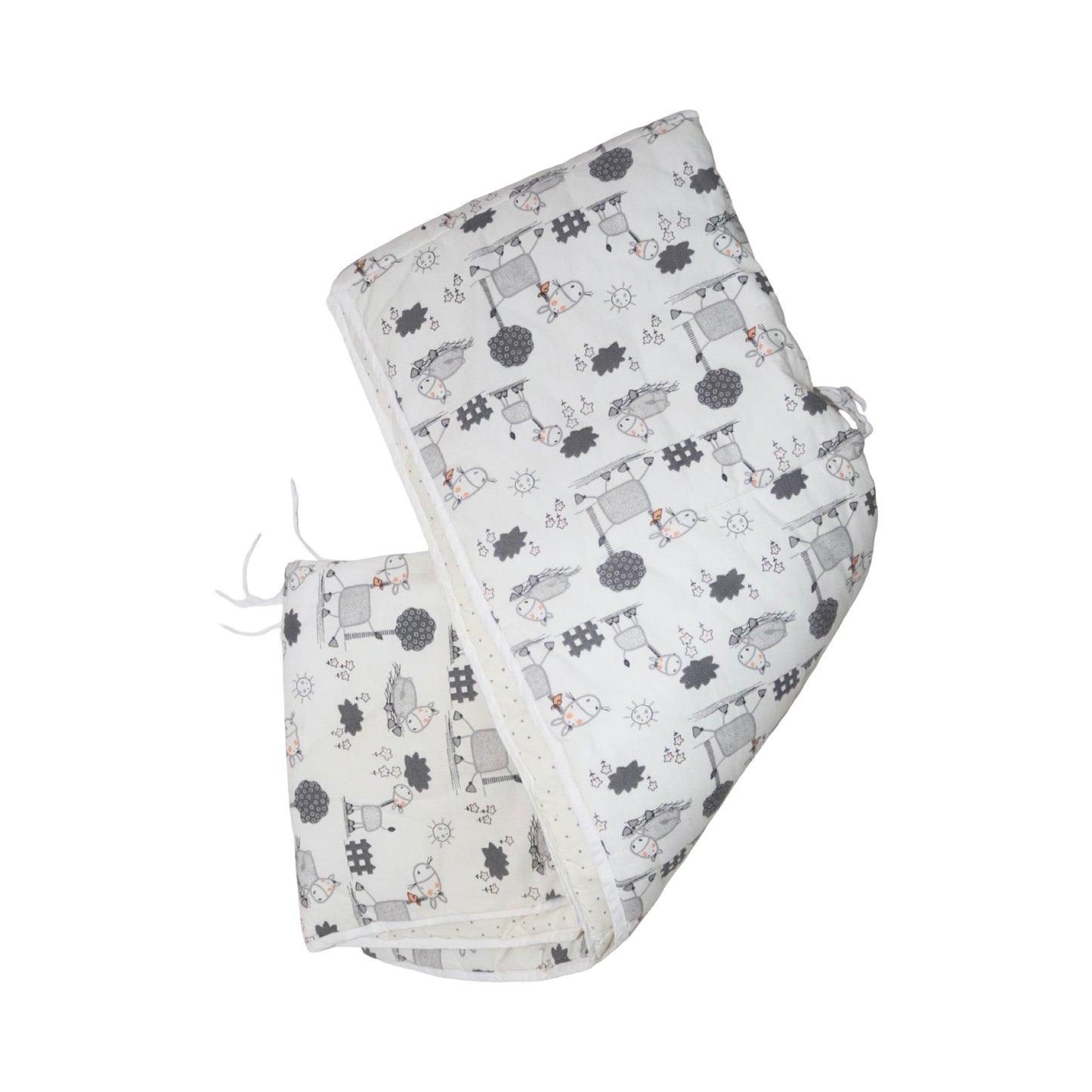 Spjälsängsskydd från Baby Dan - 380cm × 30cm - Vit & Grå (Multi)