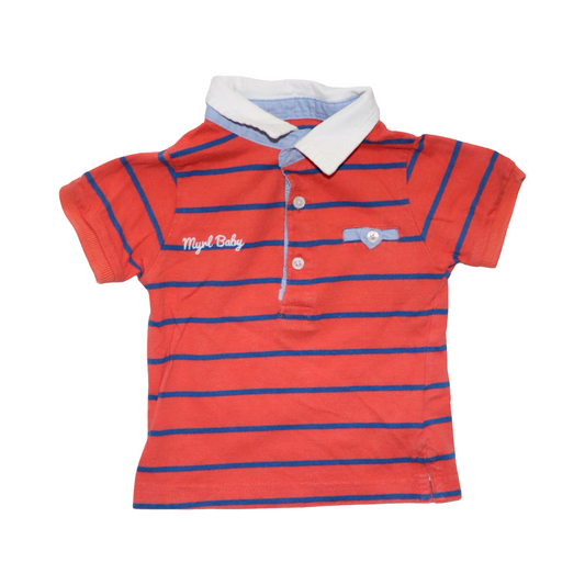 Kortärmad T-shirt från Mayoral - Storlek 74 - Orange & Marinblå