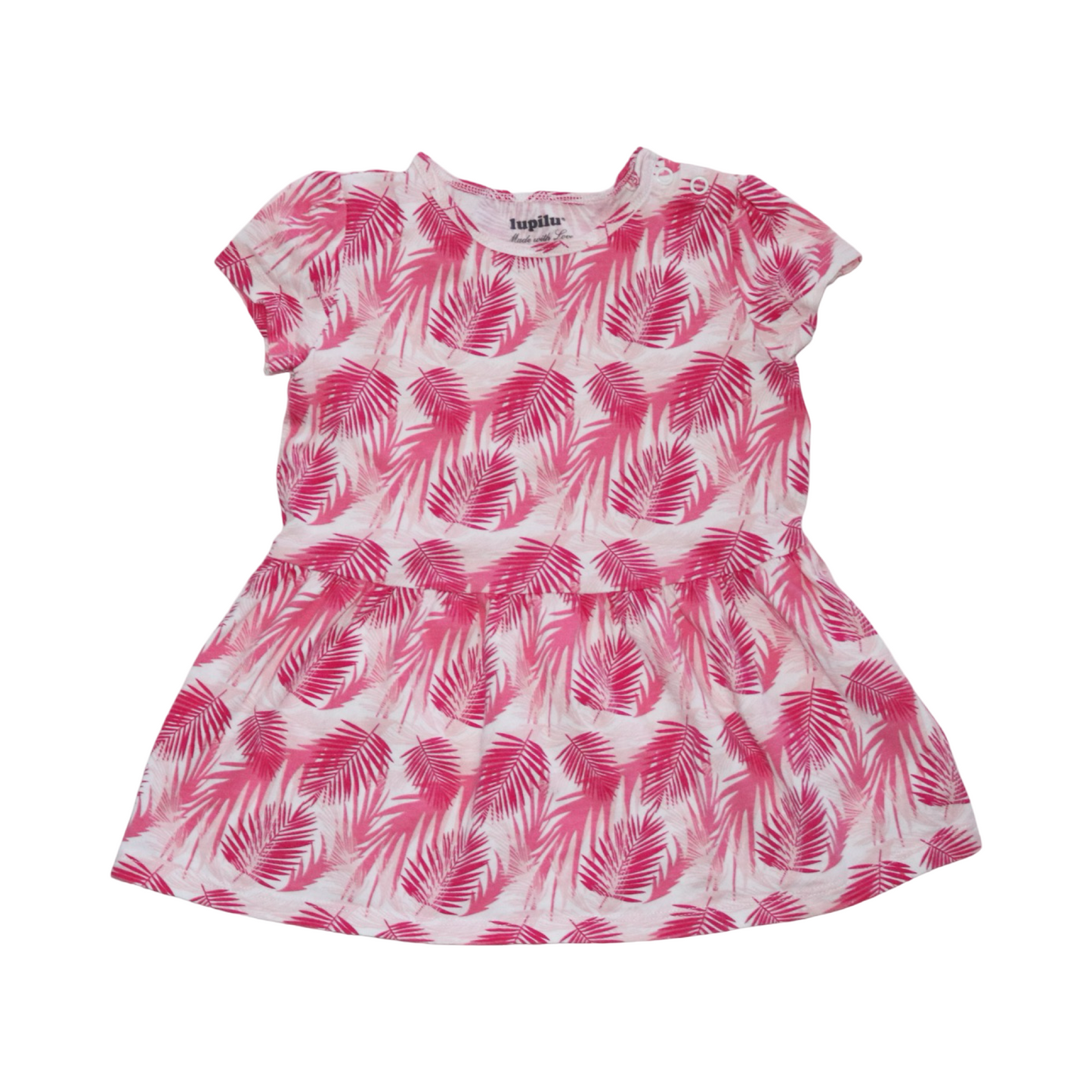 Kortärmad Klänning & Trosor Matchande Set från lupilu - Storlek 86/92 - Rosa & Vit