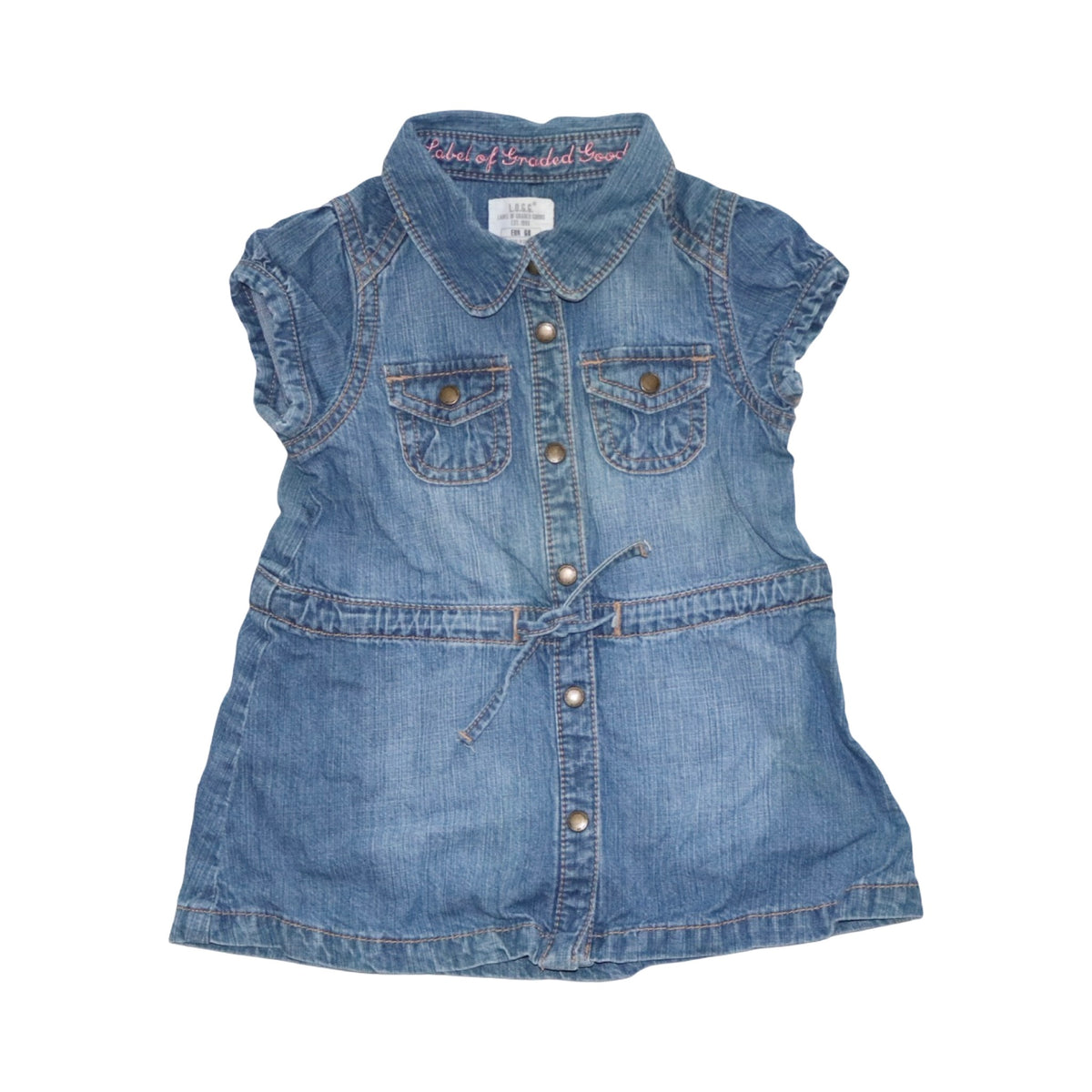 Jeans Kortärmad Klänning från L.O.G.G H&M - Storlek 68 - Blå