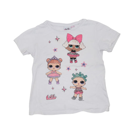 Kortärmad T-shirt från LOL SURPRISE - Storlek 116 - Vit (Multi)