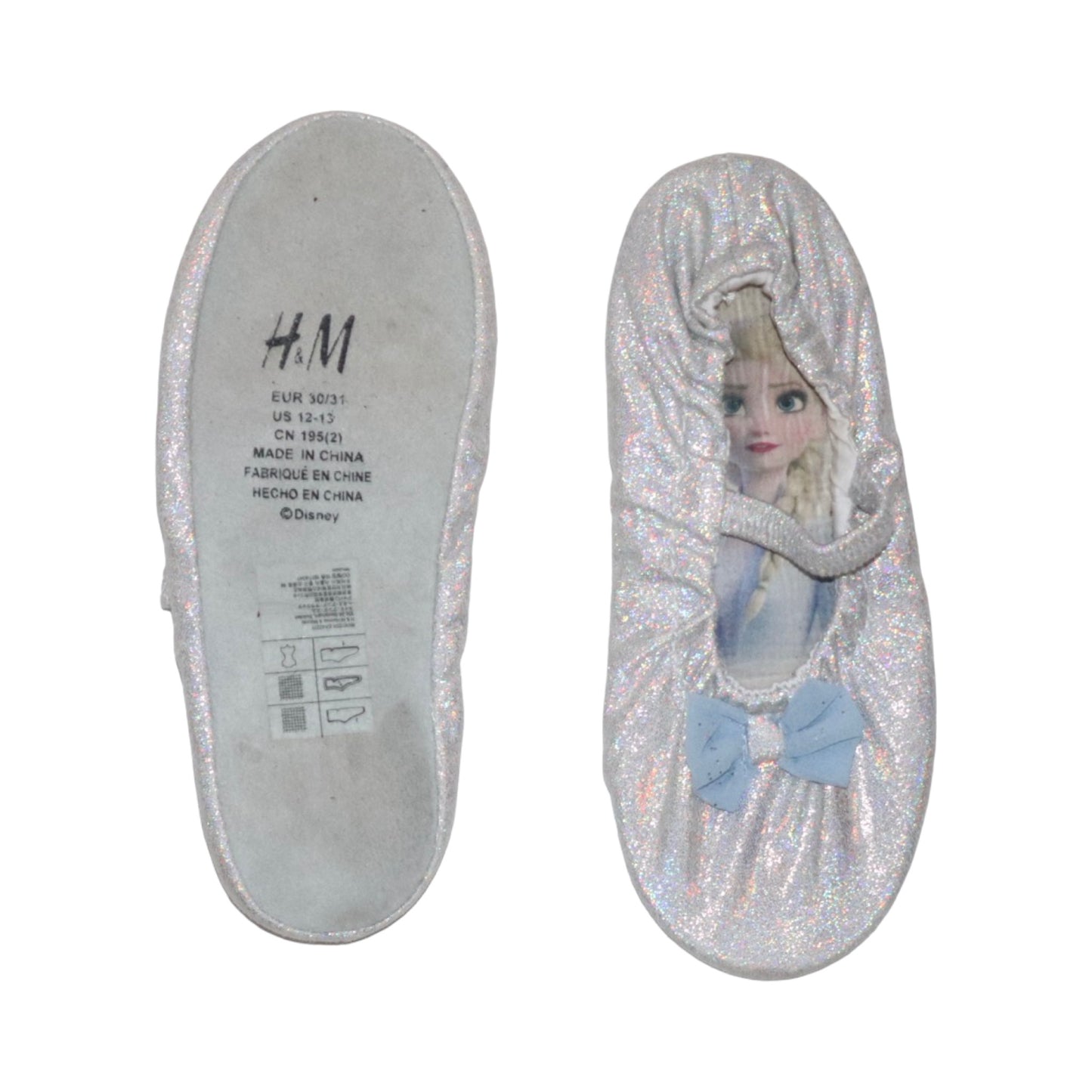DISNEY Ballerina Dansskor från H&M - Storlek 30/31 (Innermått 19.5cm) - Silver & Ljusblå