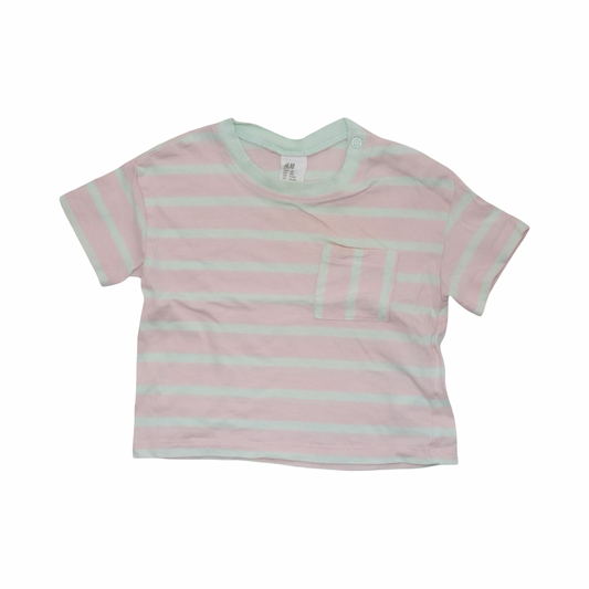 Kortärmad T-shirt från H&M - Storlek 68 - Ljusrosa & Ljusgrön