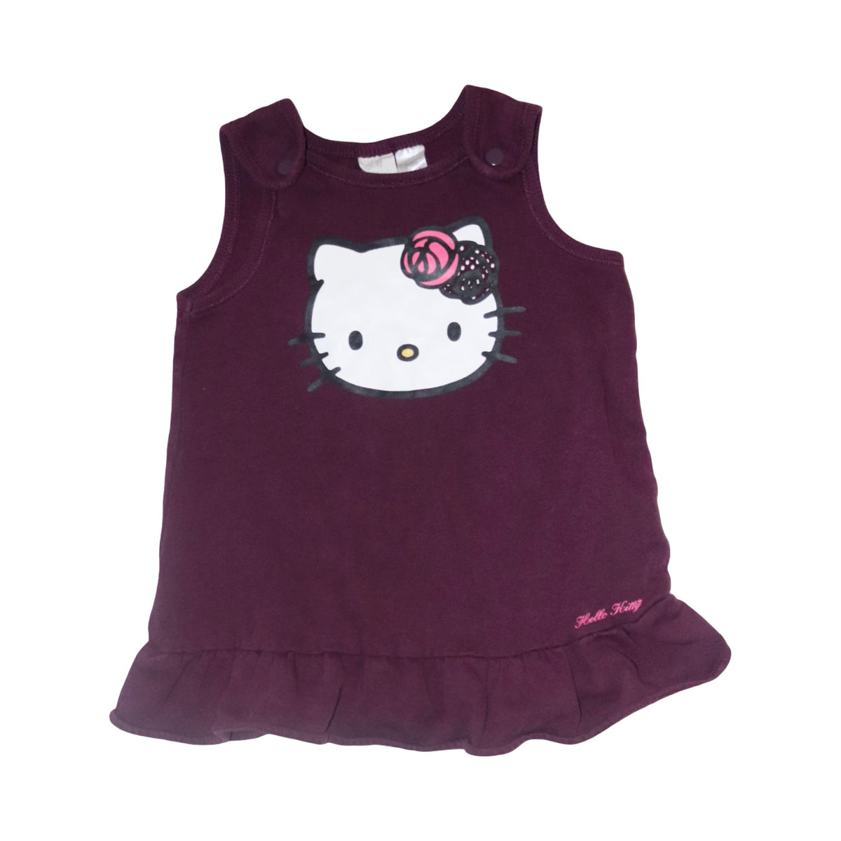 Hello Kitty Linne Klänning från H&M - Storlek 86 - Rödbrun & Vit