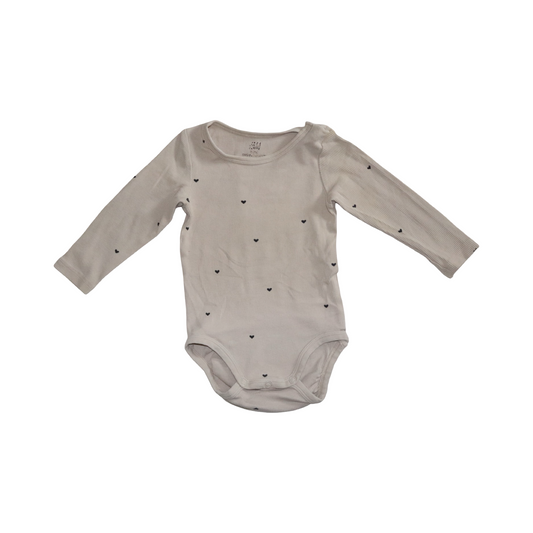 Långärmad Body från H&M - Storlek 68 - Beige & Svart