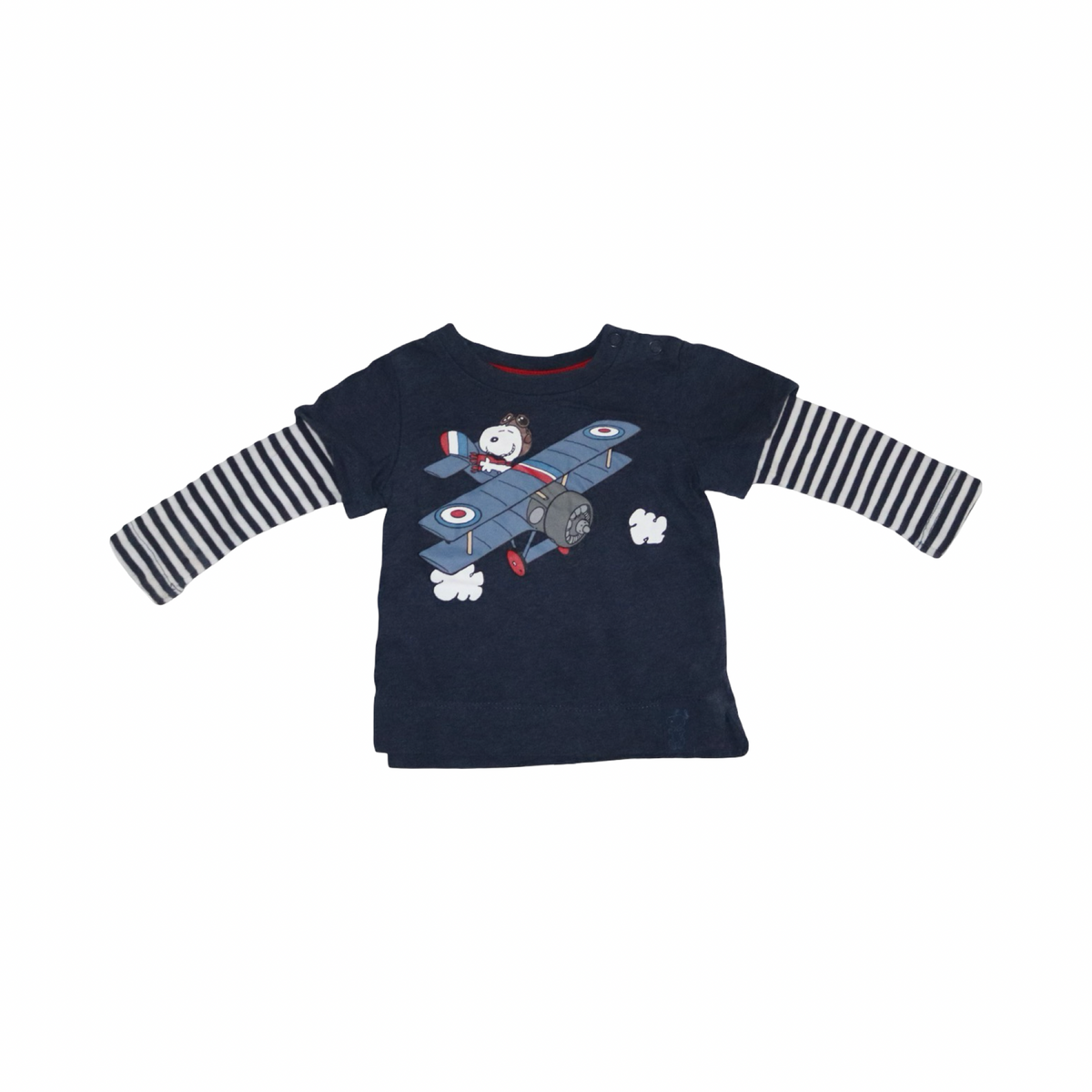 Långärmad T-shirt från H&M - Storlek 62 - Mörkblå & Vit (Multi)