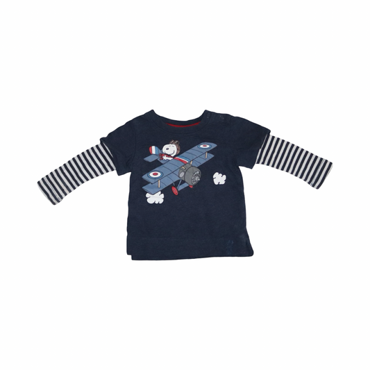 Långärmad T-shirt från H&M - Storlek 62 - Mörkblå & Vit (Multi)