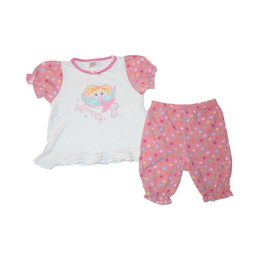 Pyjamas T-shirt & Byxor Matchande Set från LINDEX - Storlek 86/92 - Rosa & Vit (Multi)
