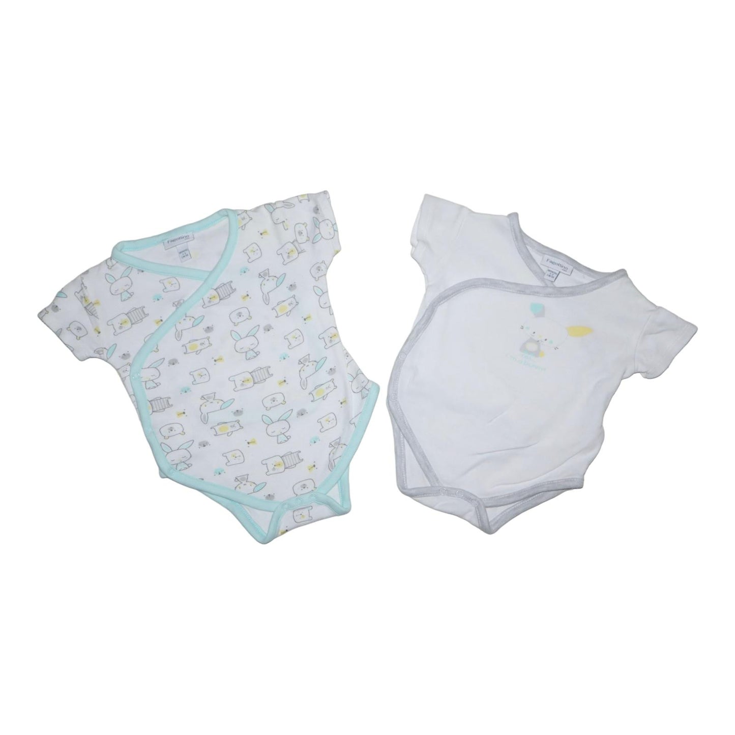 Kortärmad Omlottbody (2 Pack) & Jumpsuit från Fagottino mini - Storlek 56 - Vit