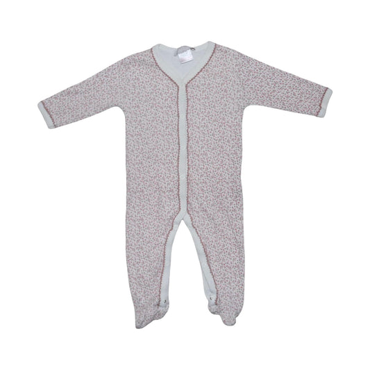 Långärmad Pyjamas med fot från ZARA - Storlek 68 - Rosa & Vit (Multi)