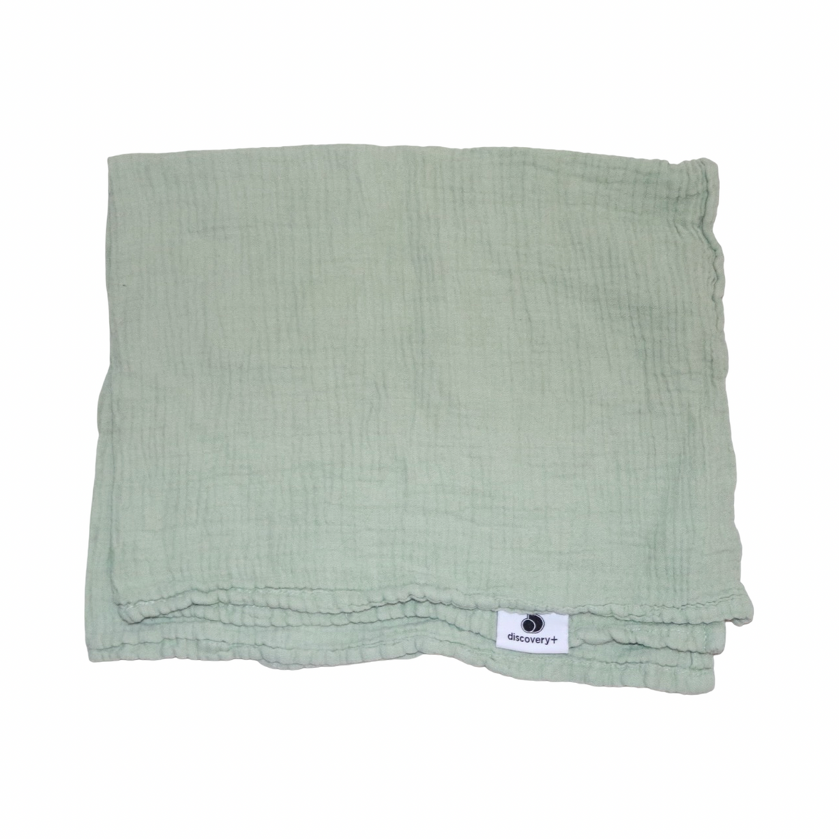 Muslin Filt från discovery+ - Storlek 55cm x 65cm - Ljusgrön