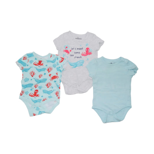 Kortärmad Body (3 Pack) från So cute & H&M - Storlek 68 - Ljusblå & Grå (Multi)