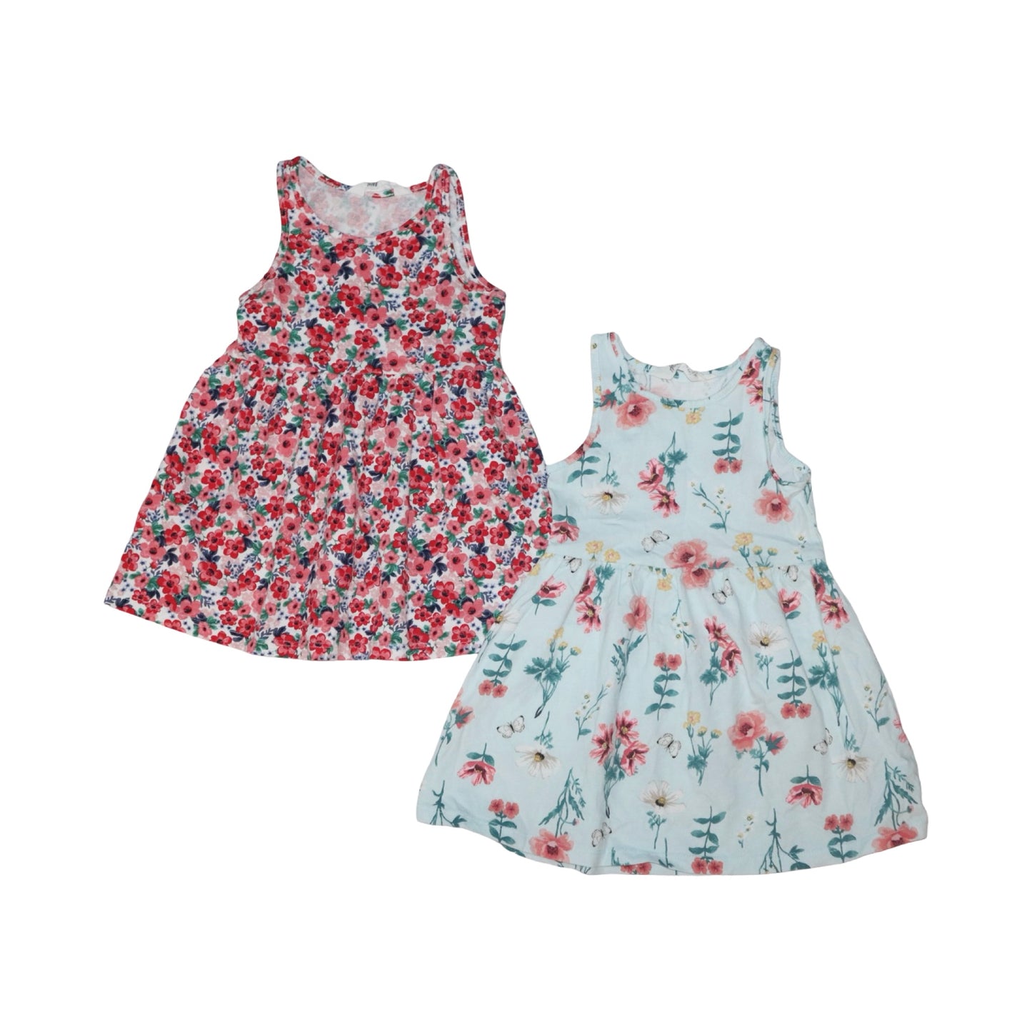 Kortärmad Klänning (2 Pack) från H&M - Storlek 92 - Rosa & Ljusblå (Multi)