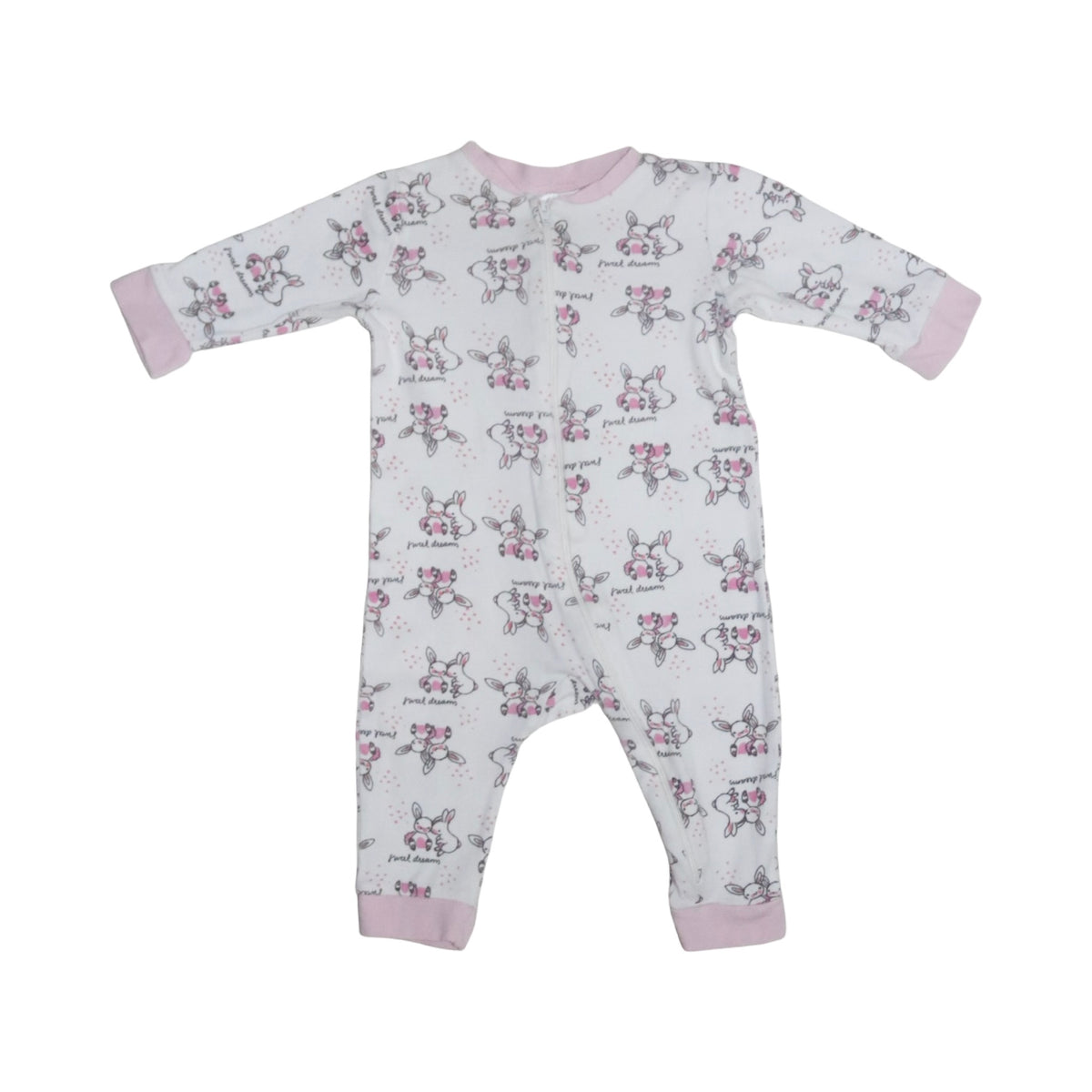 Långärmad Pyjamas från KappAhl - Storlek 62/68 - Vit & Rosa (Multi)