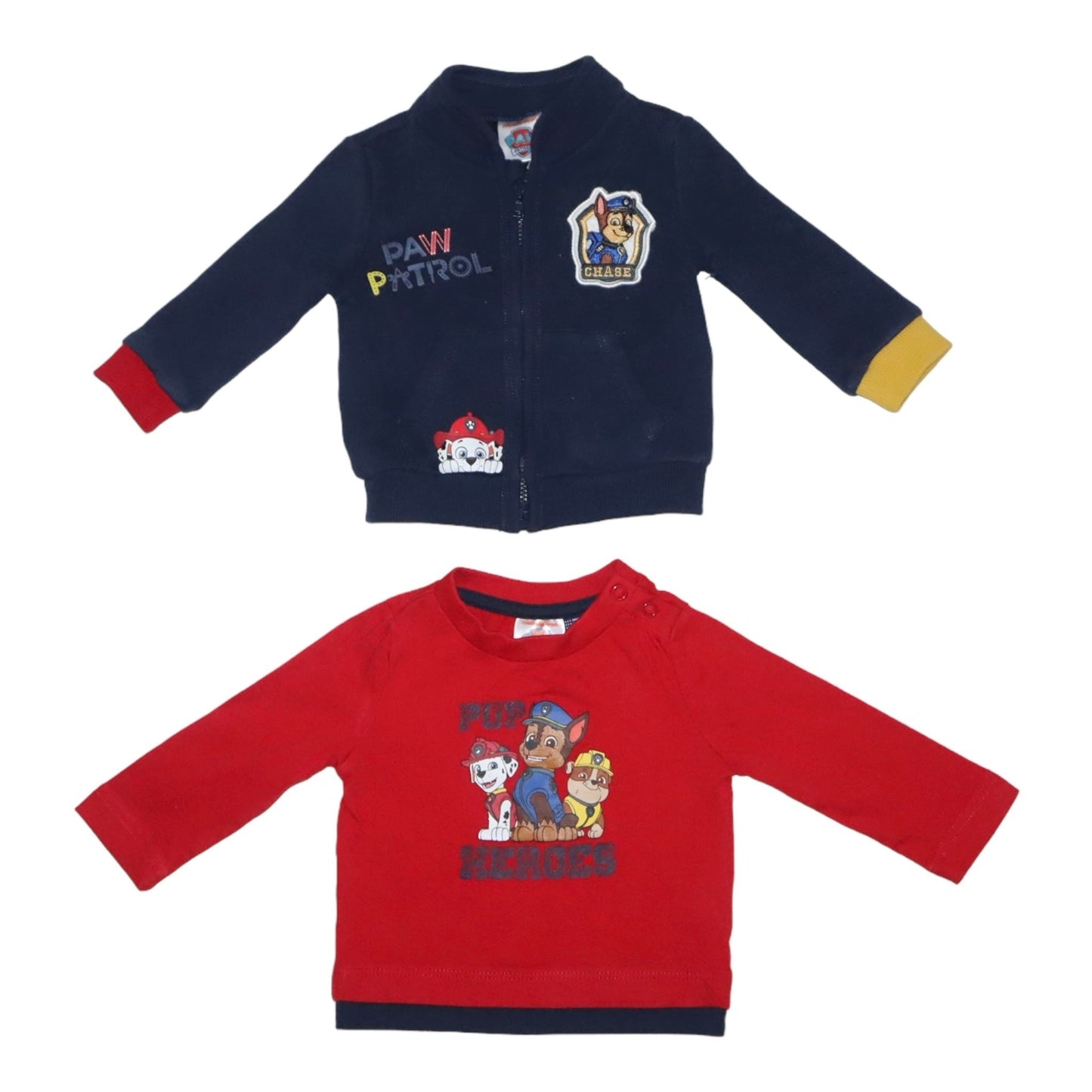 Tröja & Långärmad T-shirt Matchande Set från PAW PATROL - Storlek 56/62 - Mörkblå & Röd