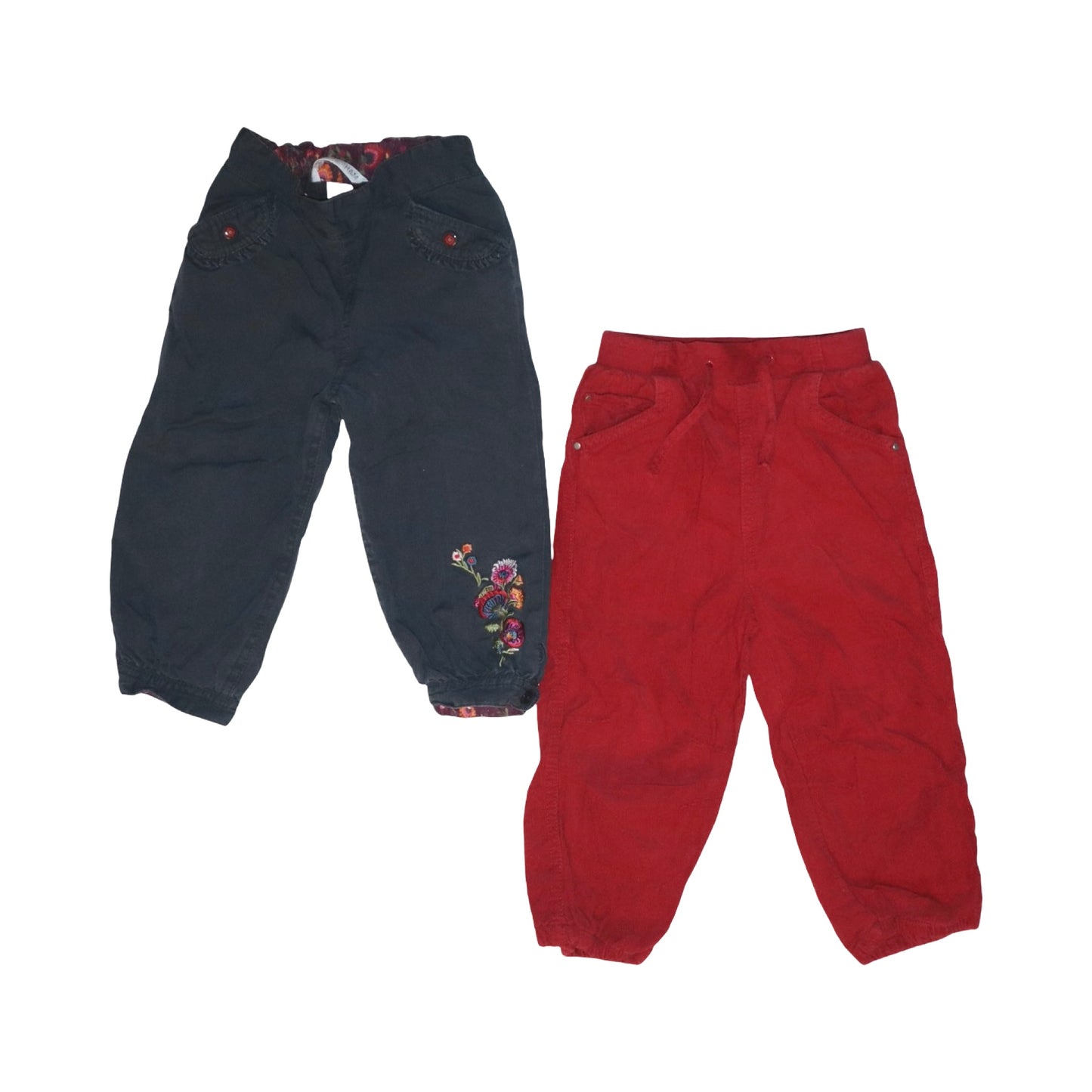 Fodrade Byxor (2 Pack) från H&M & mywear - Storlek 86 - Mörkgrå & Röd