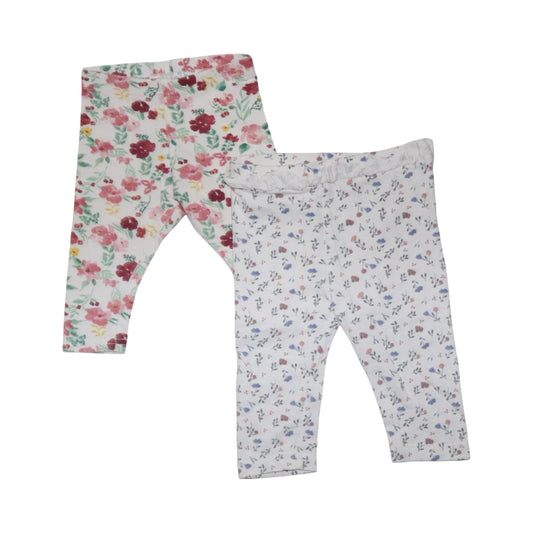 Leggings Byxor (2 Pack) från PRIMARK - Storlek 68 - Rosa & Vit (Multi)