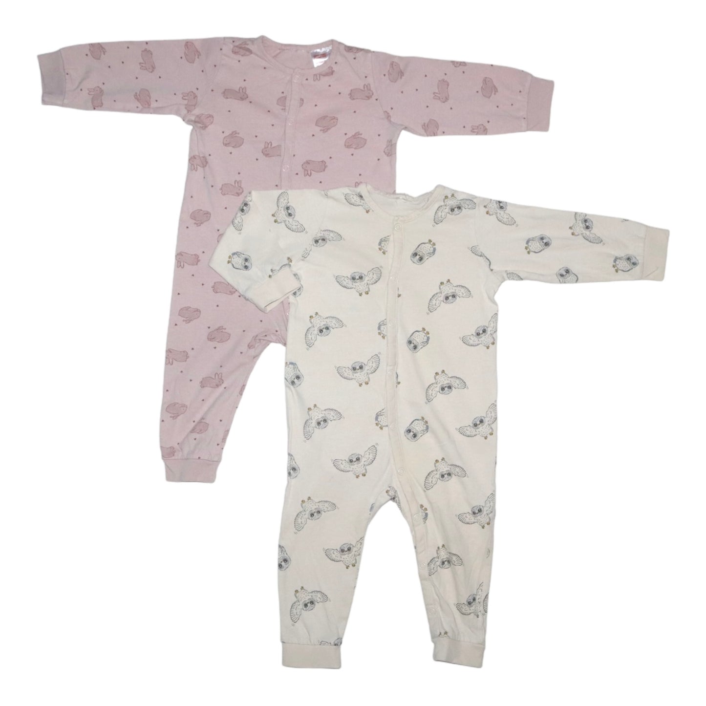 Pyjamas (2 Pack) från H&M - Storlek 74 - Ljusrosa & Benvit