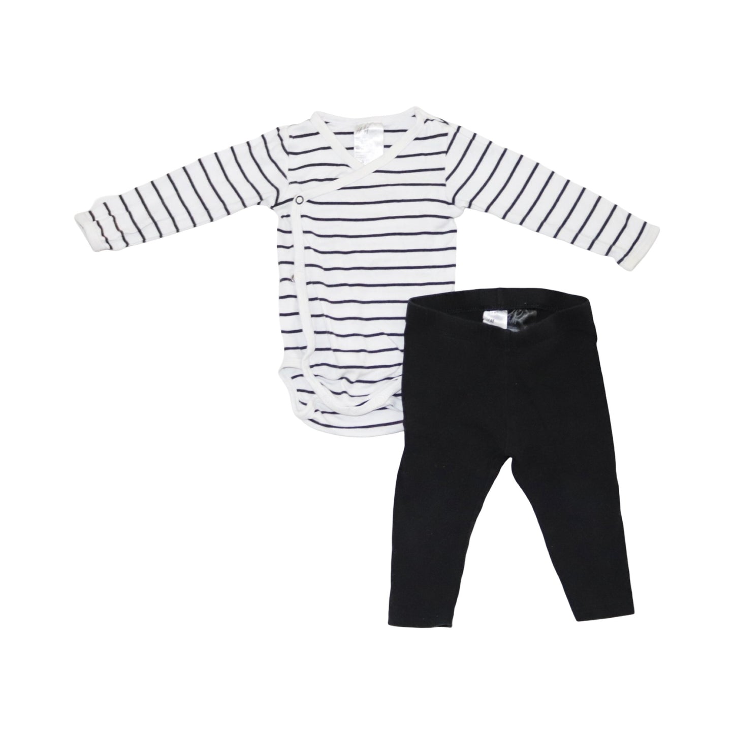 Body & Byxor Matchande Set från H&M - Storlek 68 - Vit & Svart
