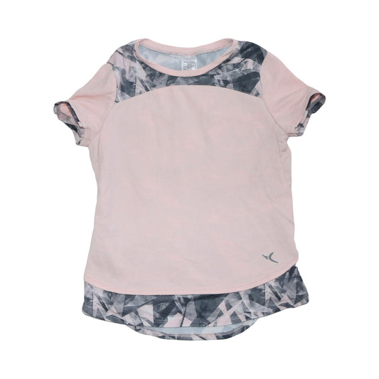 Kortärmad T-shirt från DECATHLON - Storlek 116 - Ljusrosa & Svart