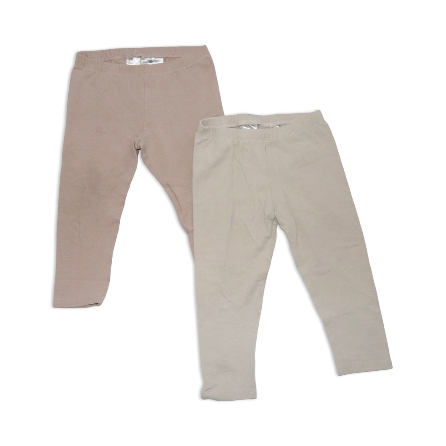Leggings Byxor (2 Pack) från H&M - Storlek 92 - Ljusrosa & Beige