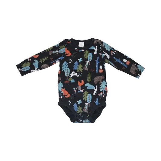 Långärmad Body från LINDEX - Storlek 74 - Svart (Multi)