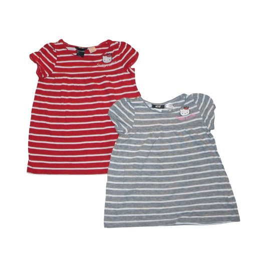 Kortärmad Blus (2 Pack) från H&M - Storlek 86/92 - Röd & Grå (Multi)