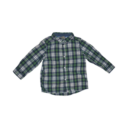 Långärmad Skjorta från L.O.G.G H&M - Storlek 80 - Grön & Vit (Multi)