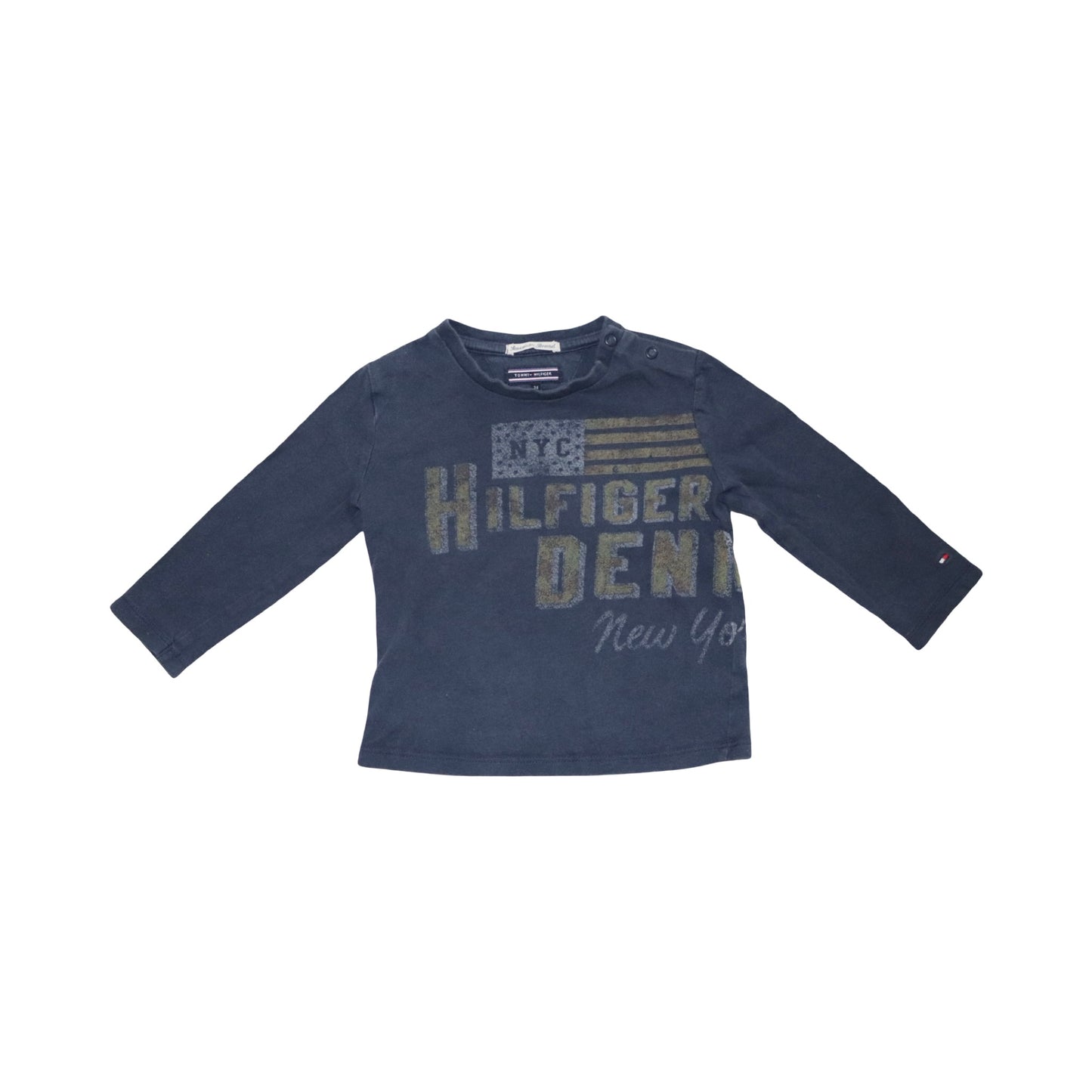 Långärmad T-shirt från TOMMY HILFIGER  - Storlek 74 - Marinblå (Multi)