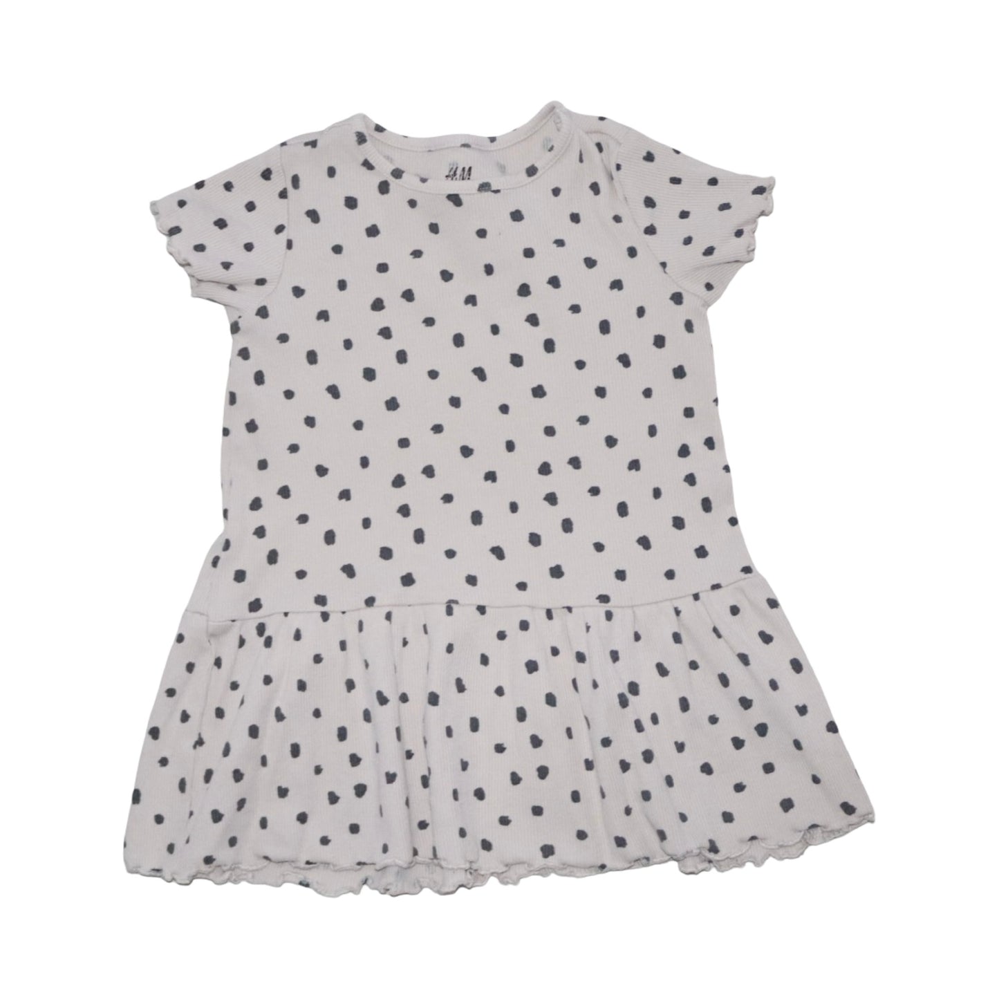 Kortärmad Klänning (2 Pack) från lupilu & H&M - Storlek 86/92 - Grå & Beige (Multi)