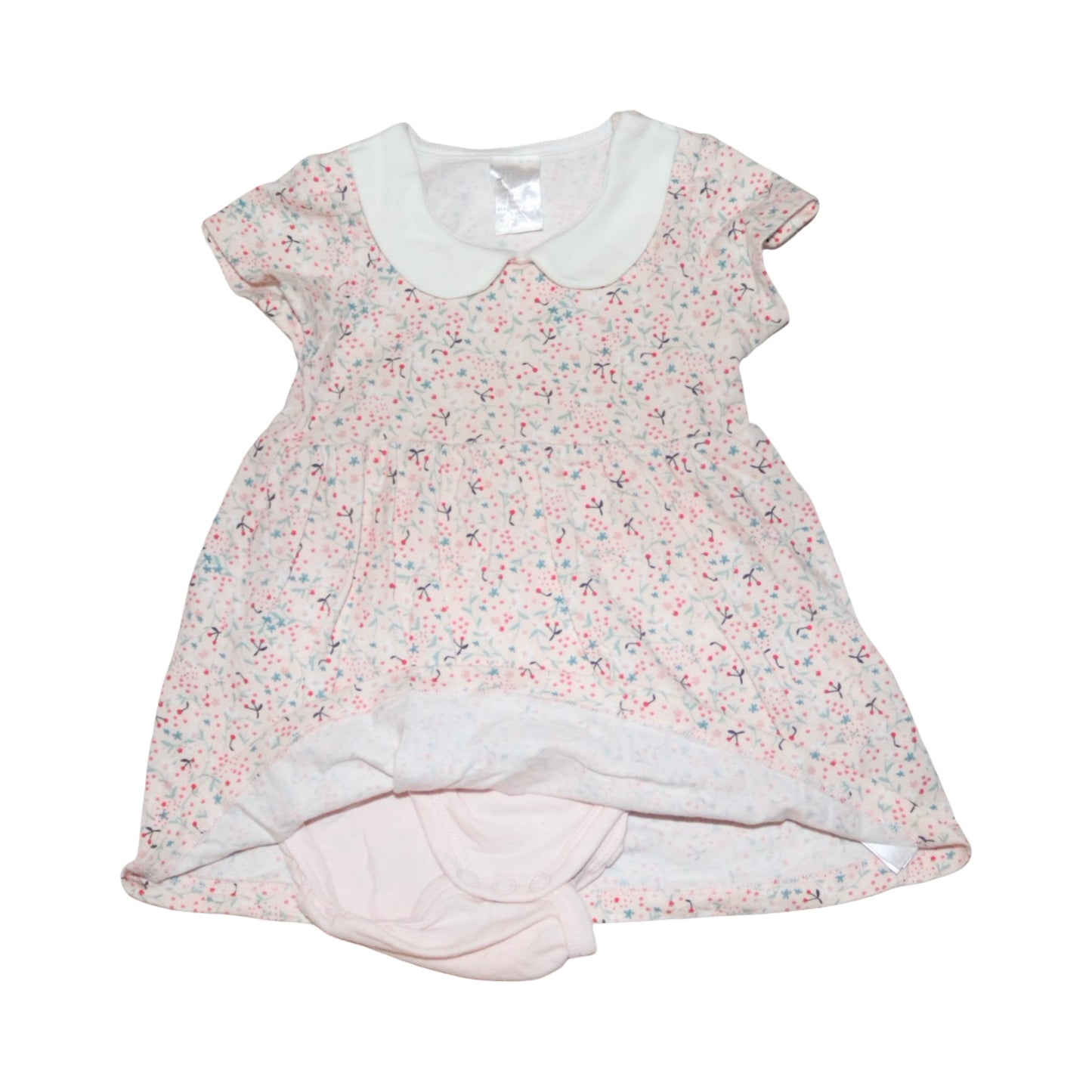 Kortärmad Klänning från H&M - Stolek 68 - Ljusrosa & Vit (Multi)