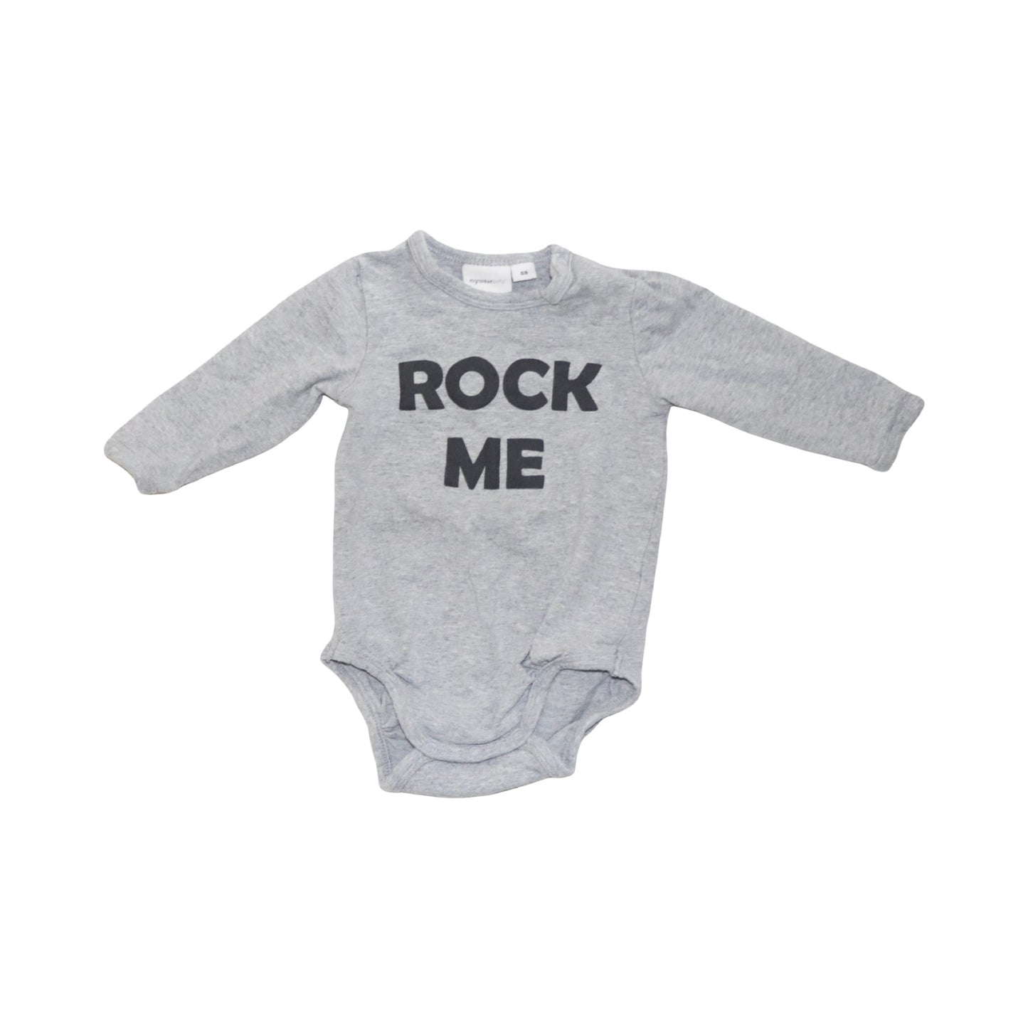 Långärmad Body från mywearbaby - Storlek 68 - Grå & Svart
