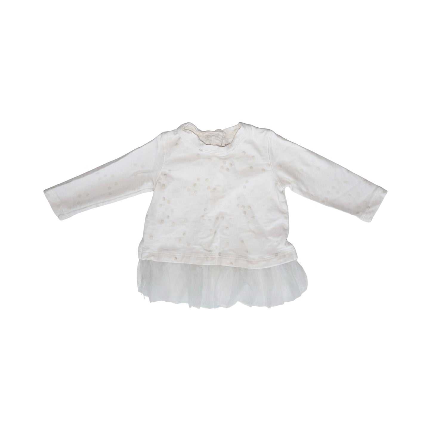 Långärmad Klänning från LINDEX  - Storlek 74 - Benvit