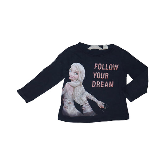 Långärmad T-shirt från H&M - Storlek 92 - Mörkblå (Multi)