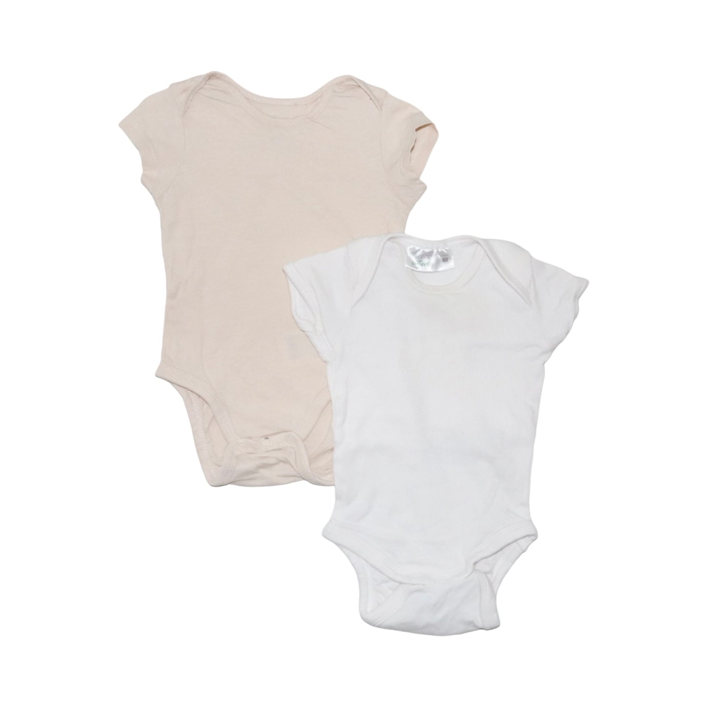 Kortärmad Body (2 Pack) från Sinsay & IDENTIC NATURE - Storlek 68 -  Beige & Vit
